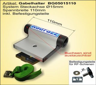 BG05015110, Gabelhalter Steckachse Ø15 mm, Spannbreite 110 mm
