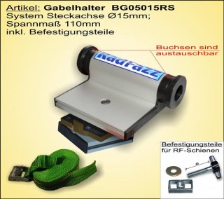 BG05015RS, Gabelhalter RS1-Steckachse Ø15 mm, Spannbreite 110 mm