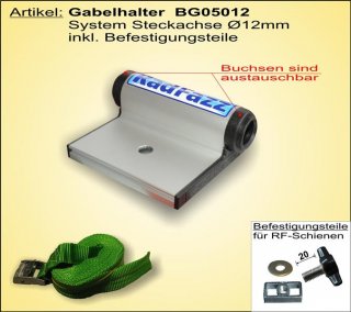 BG05012, Gabelhalter Steckachse Ø12 mm, Spannbreite 100 mm