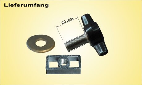 Befestigungsteile Gabelhalter an die RF-Schiene