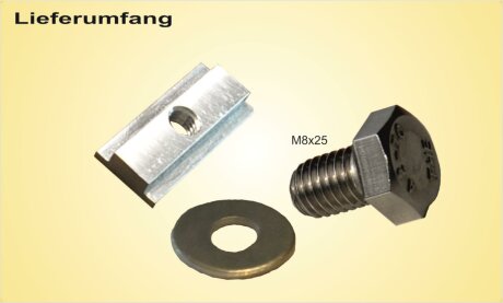 Befestigungsteile f&uuml;r die RF-Schiene auf die...