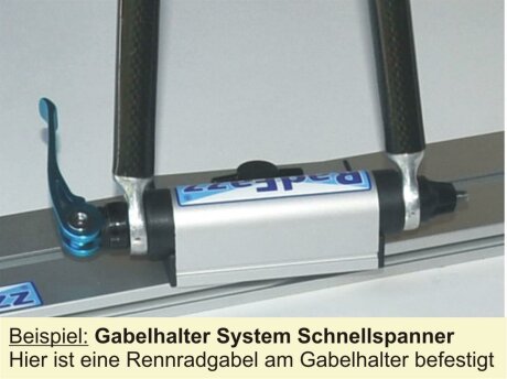 Gabelhalter Schnellspanner, 100mm Spannbreite inkl. Befestigungsteile