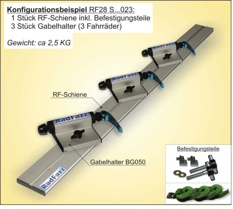 Innenraum-Fahrradtr&auml;ger Schiene (l=110cm) f&uuml;r die Sitz-/Zurrschienen P6