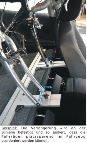 Innenraum-Fahrradträger Schiene (l=130cm) für die Sitzverriegelungen P1