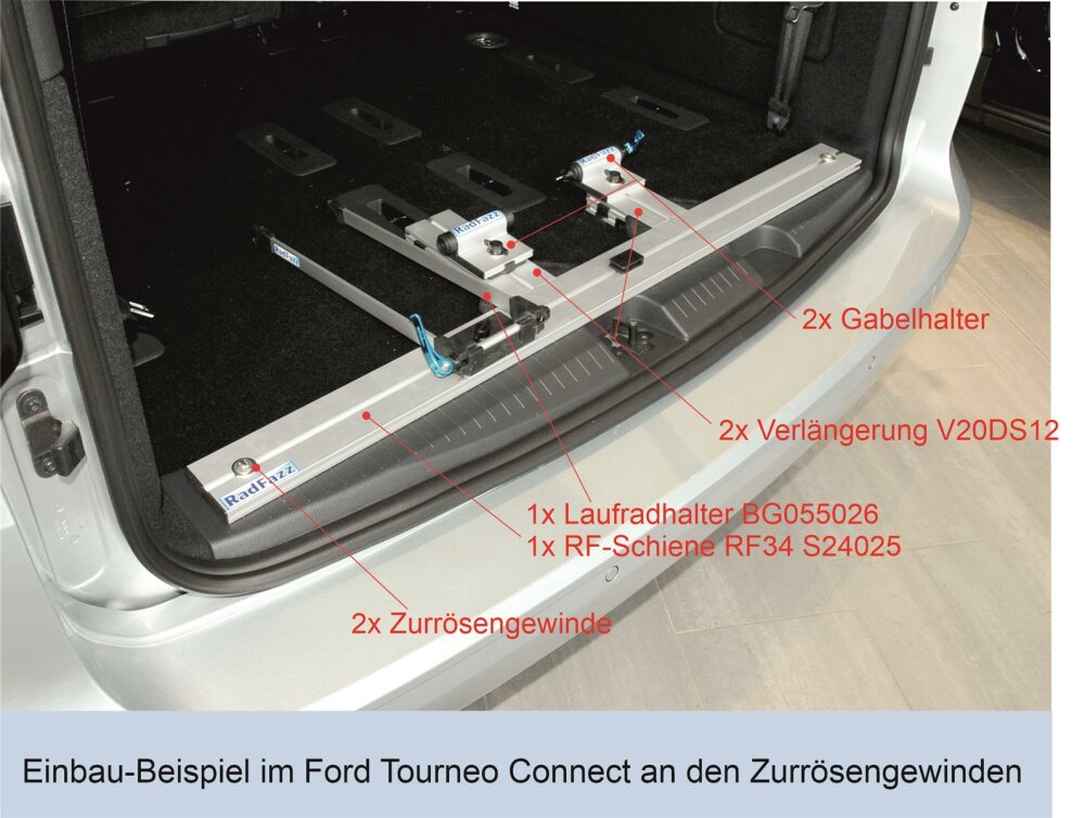 Innenraum-Fahrradträger RF-Schiene Länge l=120cm