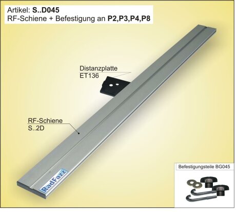 Innenraum-Fahrradtr&auml;ger Schiene (l=130cm) mit Distanzplatte f&uuml;r die Sitzbefestigungen P4