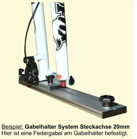 Gabelhalter Steckachse &Oslash; 20mm, 110mm Spannbreite, inkl. Befestigungsteile