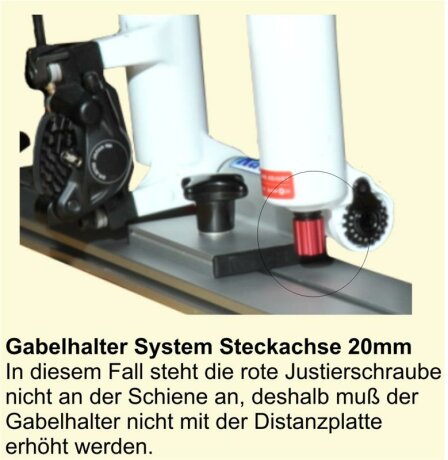Gabelhalter Steckachse &Oslash; 20mm, 110mm Spannbreite, inkl. Befestigungsteile
