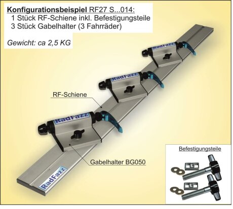 Innenraum-Fahrradtr&auml;ger Schiene (l=100cm) f&uuml;r die Bodenabdeckung P7