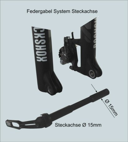 Umr&uuml;stsatz von Schnellspanner auf System Steckachse 15mm, 110mm Spannma&szlig;