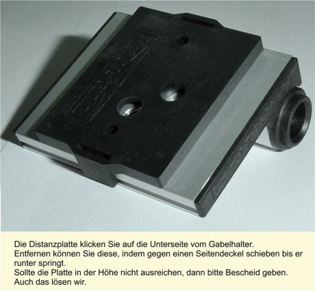 Gabelhalter Steckachse &Oslash; 15mm, 110mm Spannbreite, inkl. Befestigungsteile