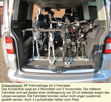Fahrradtr&auml;ger-Schiene inkl. Befestigungsteile f&uuml;r die Sitz-/Zurrschienen im VW T5,T6