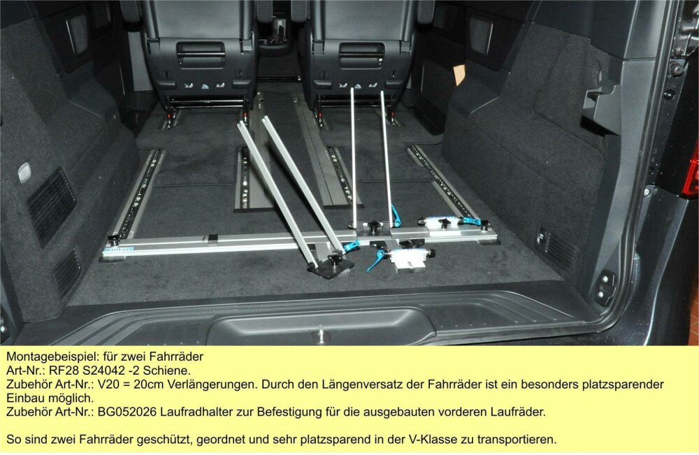 InnenraumFahrradträger Schiene für die Sitzschienen P6,1