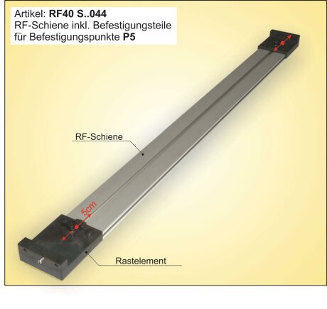 RF-Schiene, L&auml;nge L=100cm, inkl. Befestigungsteile zum Einbau an die Befestigungspunkte P5 Seitenwand