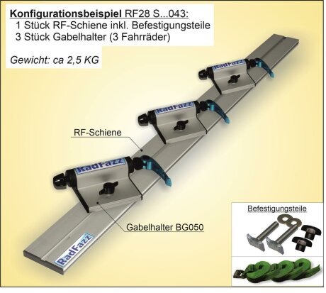 Fahrradtr&auml;ger Schiene inkl. Befestigungsteile f&uuml;r die Sitz-/Zurrschienen P6 im Auto