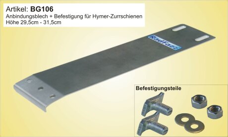 Adapter inkl. Befestigung f&uuml;r Hymer Zurrschienen, Bodenh&ouml;he 28cm - 30cm
