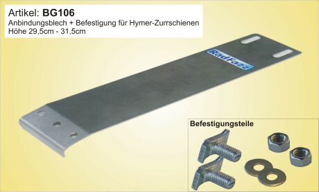 Adapter inkl. Befestigung f&uuml;r Zurrschienen, Bodenh&ouml;he 28cm - 30cm