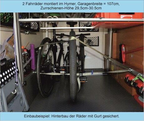 Fahrradtr&auml;ger RF-Schiene, L&auml;nge=90cm, an die Hymer-Zurrschienen P15, Bodenh&ouml;he 29,5cm - 31,5cm