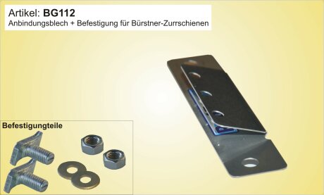 Adapter inkl. Befestigung f&uuml;r B&uuml;rstner 105&deg;-Zurrschienen