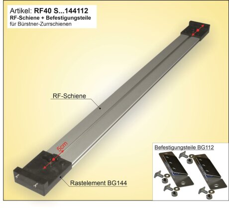 RF-Schiene inkl. Befestigungsteile f&uuml;r die Boden-Eck-Zurrschienen im B&uuml;rstner WoMo