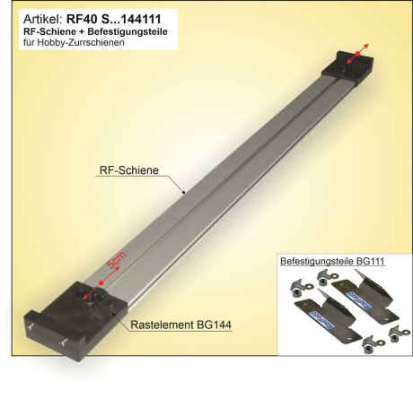Fahrradtr&auml;ger RF-Schiene, L&auml;nge=110cm, an die Hobby-Zurrschienen
