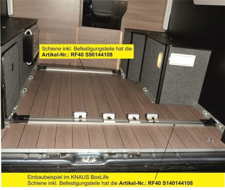 Fahrradtr&auml;ger RF-Schiene, L&auml;nge=80cm, an die 45&deg; Zurrschienen im Hymer, Knaus, Weinsberg