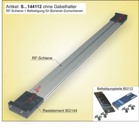 Fahrradtr&auml;ger RF-Schiene, L&auml;nge=90cm, an die B&uuml;rstner-Zurrschienen