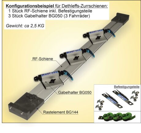 RF-Schiene inkl. Befestigungsteile zum Einbau an die Dethleffs-45°  Zurrschienen, 120,96 €