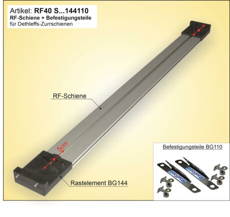 Fahrradtr&auml;ger RF-Schiene, L&auml;nge=70cm, an die Dethleffs 45&deg; Zurrschienen