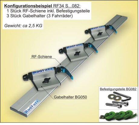 RF-Schiene L&auml;nge l=120cm inkl. Befestigungsteile f&uuml;r die Gewinde im Fahrzeugboden P9 Bohrunsabstand 109,5cm