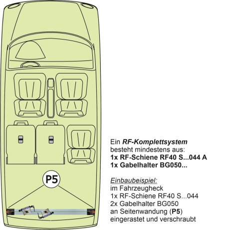 Innenraum-Fahrradtr&auml;ger Schiene (l=100cm) f&uuml;r die Seitenwandung P5