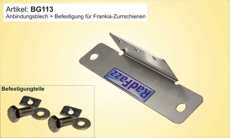 Adapter inkl. Befestigung f&uuml;r Frankia-Zurrschienen