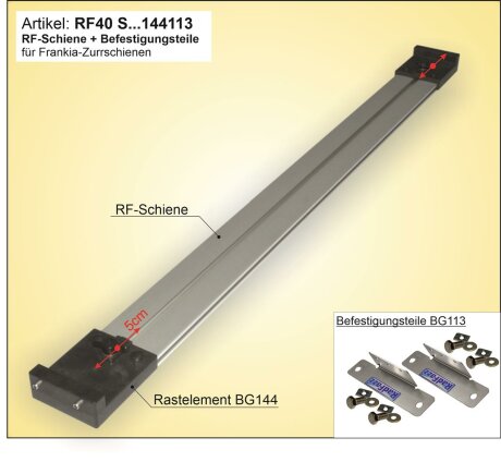 RF-Schiene (L=100cm) inkl. Befestigungsteile zum Einbau an die Frankia-Zurrschienen