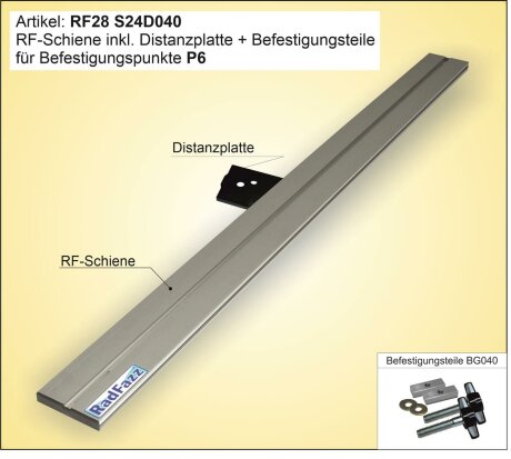 Innenraum-Fahrradtr&auml;ger Schiene (l=110cm) mit Distanzplatte f&uuml;r die Sitz-/Zurrschienen P6