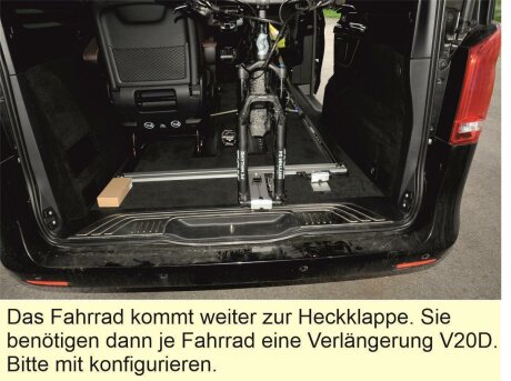 Innenraum-Fahrradtr&auml;ger Schiene (l=110cm) mit Distanzplatte f&uuml;r die Sitz-/Zurrschienen P6