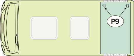 RF-Schiene L&auml;nge l=90cm inkl. Befestigungsteile f&uuml;r die Befestigungspunkte P9, Gewindeabstand 75cm-87cm