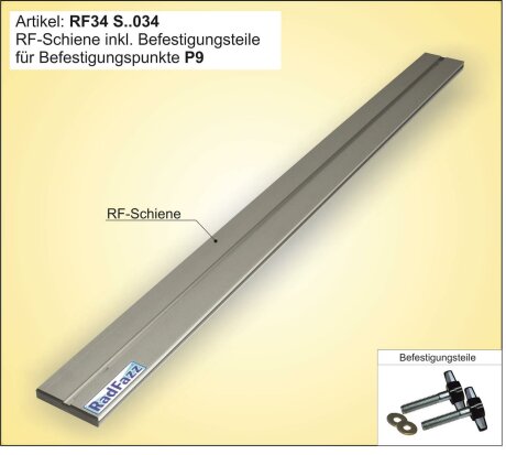 RF-Schiene L&auml;nge l=110cm inkl. Befestigungsteile f&uuml;r die Befestigungspunkte P9, Gewindeabstand 97cm-107cm