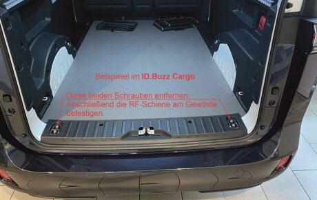 RF-Schiene L&auml;nge l=110cm inkl. Befestigungsteile f&uuml;r die Befestigungspunkte P9, Gewindeabstand 97cm-107cm