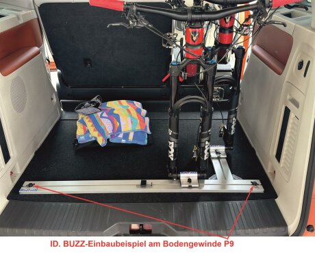 RF-Schiene L&auml;nge l=110cm inkl. Befestigungsteile f&uuml;r die Befestigungspunkte P9, Gewindeabstand 97cm-107cm