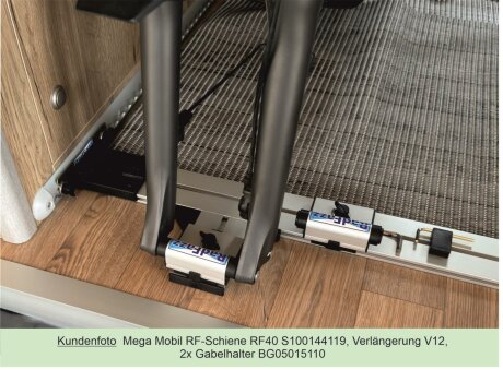 Fahrradtr&auml;ger RF-Schiene, L&auml;nge=70cm, an die Airline-Zurrschienen Bodenh&ouml;he 2,5cm - 3,5cm, P15
