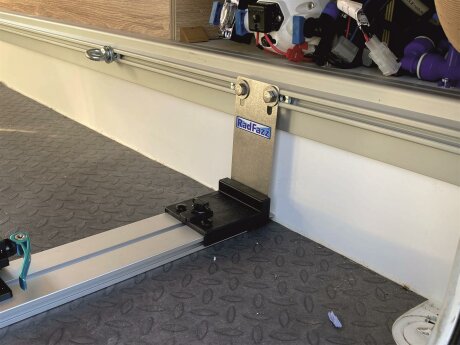 Fahrradtr&auml;ger RF-Schiene, L&auml;nge=110cm, an die Eura Mobil-Zurrschienen, Bodenh&ouml;he 15,5cm - 16,5cm