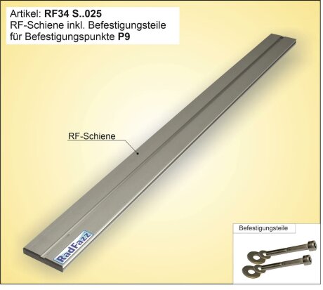 Innenraum-Fahrradtr&auml;ger RF-Schiene L&auml;nge l=100cm; Befestigungspunkte P9 am Bodengewinde