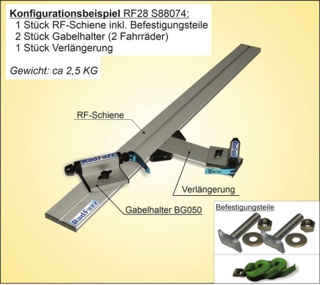 Fahrradtr&auml;ger-Schiene inkl. Befestigungsteile zum Einbau an die Hymer-Boden-Zurrschienen