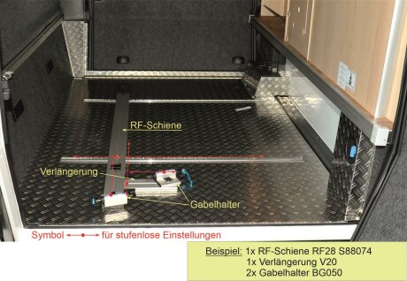 UNIVERSAL-Fahrradtr&auml;ger zum Einbau an die Hymer-Boden-Zurrschienen P6