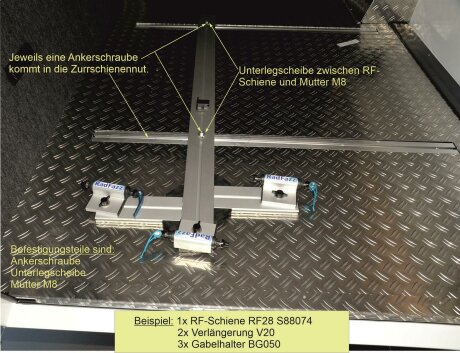 UNIVERSAL-Fahrradtr&auml;ger zum Einbau an die Hymer-Boden-Zurrschienen P6