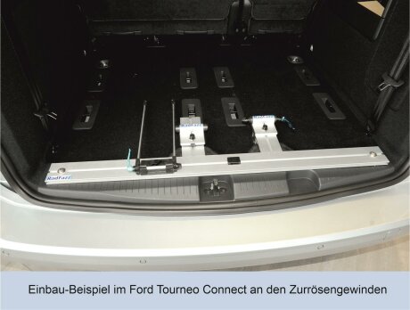 Innenraum-Fahrradtr&auml;ger RF-Schiene L&auml;nge l=110cm; Befestigungspunkte P9 am Bodengewinde
