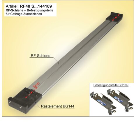 RF-Schiene inkl. Befestigungsteile zum Einbau an die Carthago-Zurrschienen