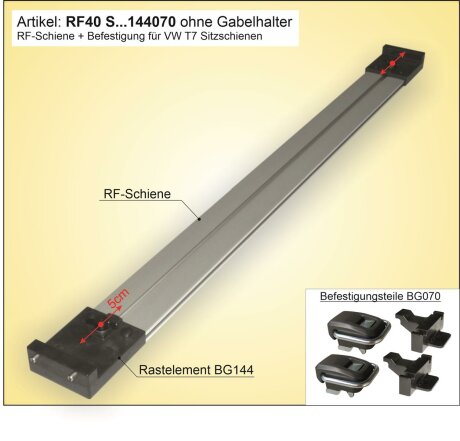 Innenraum-Fahrradtr&auml;ger Schiene (l=100cm) an die &Ouml;sen in Sitzschienen P6