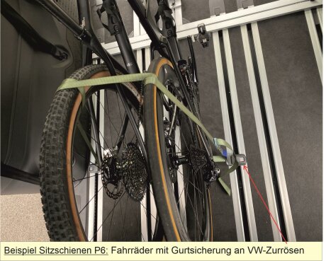 Fahrradtr&auml;ger Schiene inkl. Befestigungsteile f&uuml;r die Sitz-/Zurrschienen im VW T7