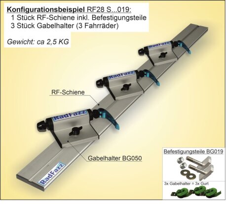 RF-Schiene inkl. Befestigungsteile (l=80cm) f&uuml;r die Sitz-/Zurrschienen P6